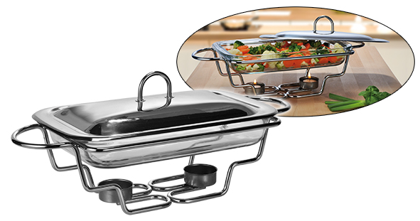 Speisenwärmer mit Glasschale