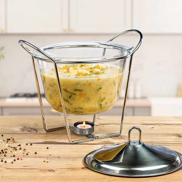 Suppenterrine aus Glas mit