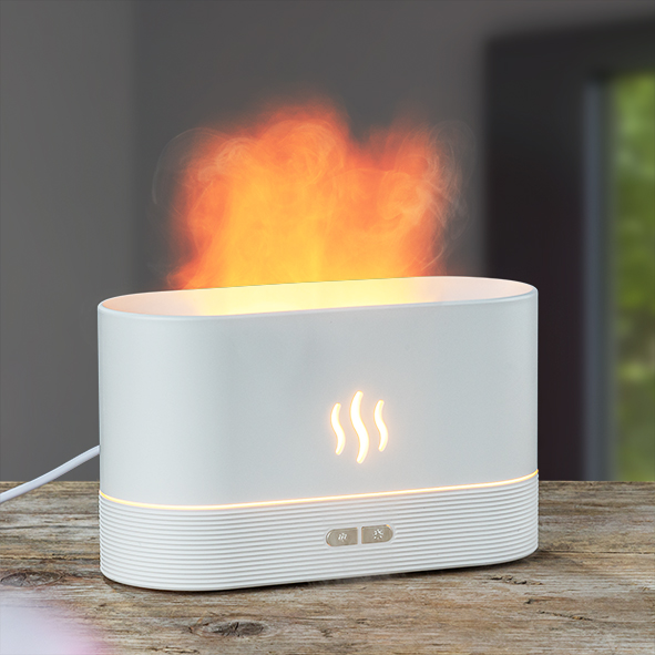 Aromadiffuser mit Flammeneffekt, weiß