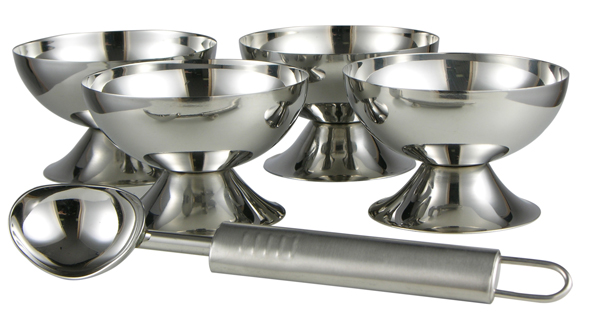 Eiscreme Set 5tlg. aus Edelstahl