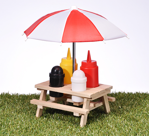 Menage "Picknickbank mit Schirm"