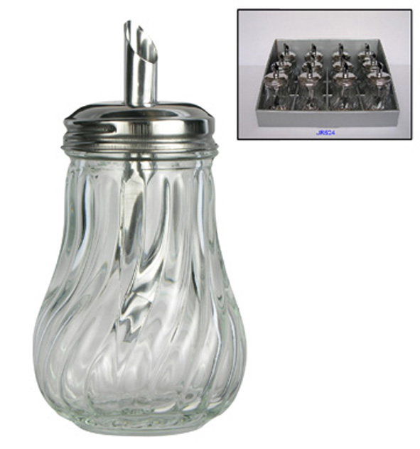 Zuckerstreuer aus Glas mit Edelstahl-