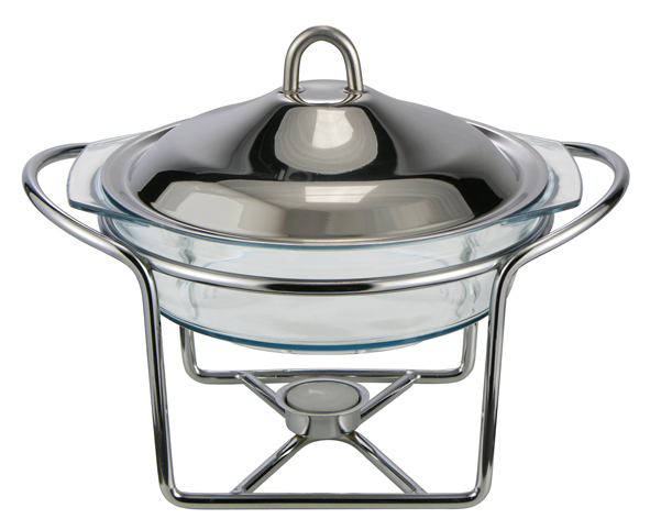 Speisenwärmer mit Deckel aus Edelstahl