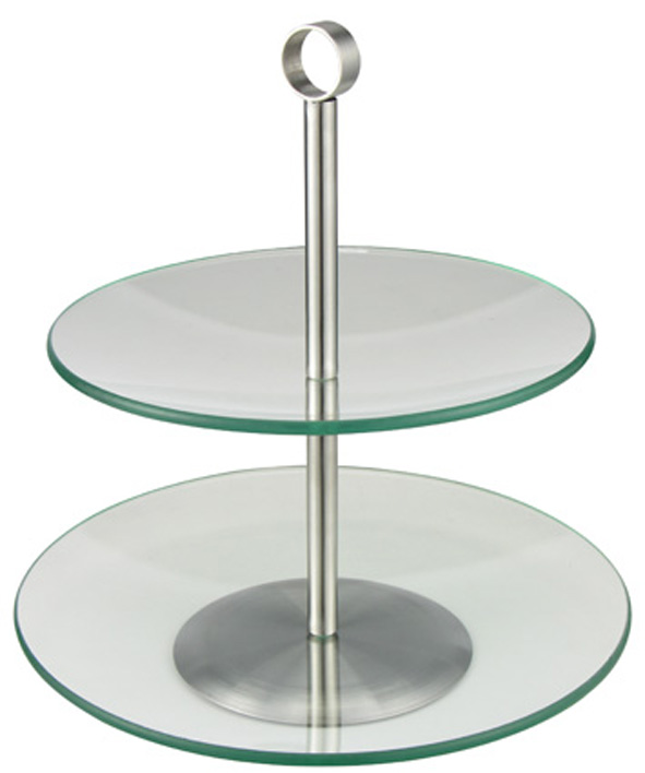 Etagere aus Glas und Edelstahl 18/8