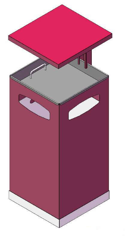 Aschenbecher mit Mülleimer und Dach