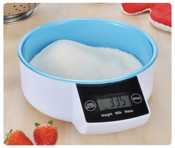 Digitale Küchenwaage, rund