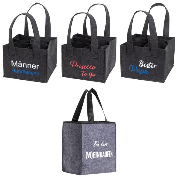 Flaschenträger/Flaschentasche aus Filz für 6 Fl.