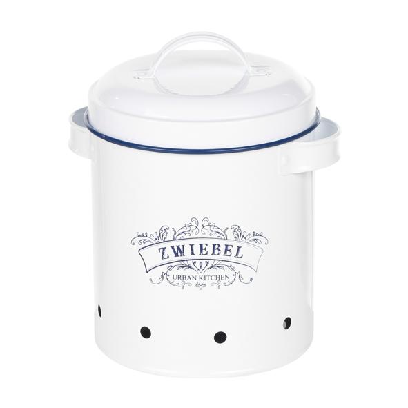 Vorratsdose für Zwiebeln aus Metall