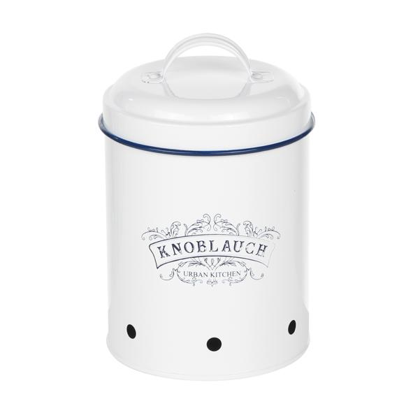 Vorratsdose für Knoblauch aus Metall