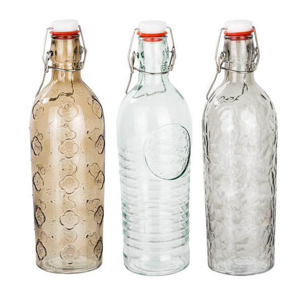 Glasflasche mit Bügelverschluss, 1L