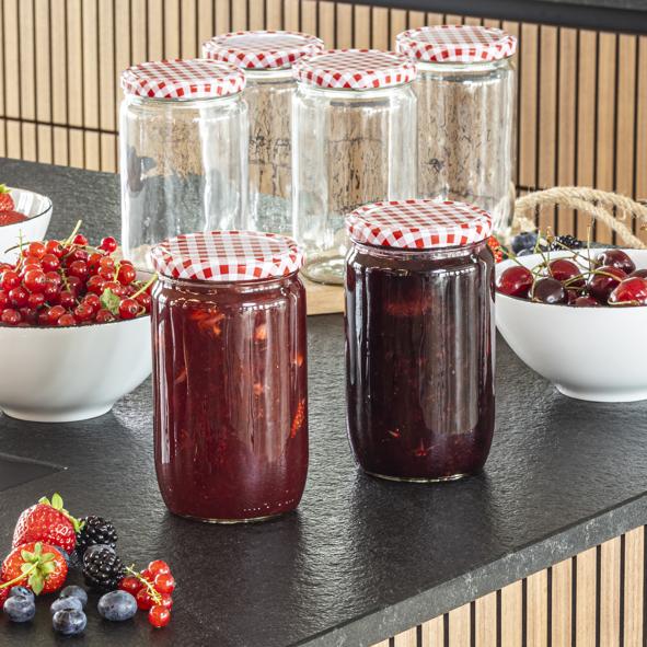 Einmachglas 720ml, rund, 6er Set