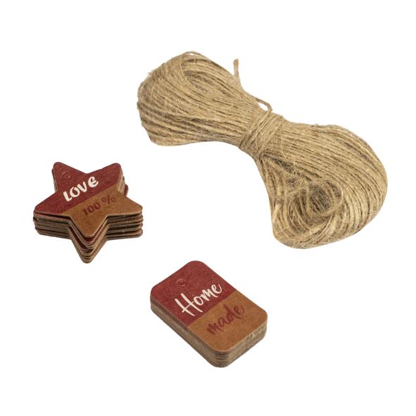 Geschenkanhänger, natur 50er Set