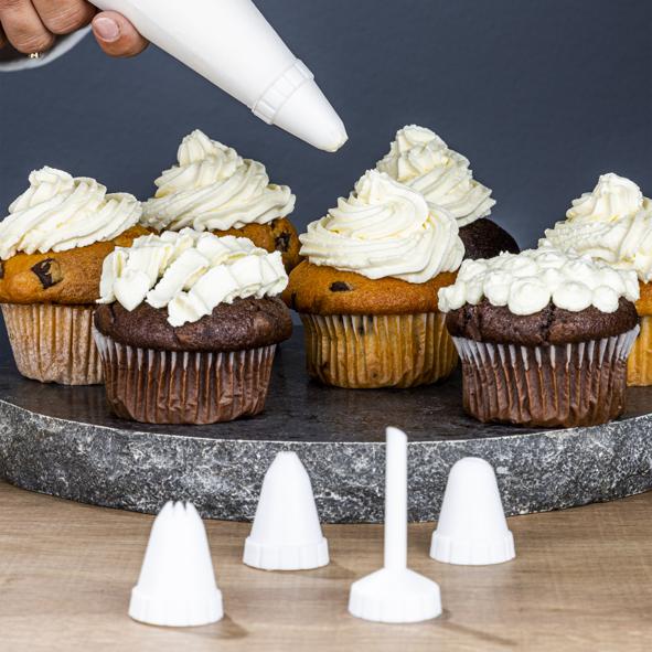 Spritzbeutel mit Tüllen, aus Baumwolle