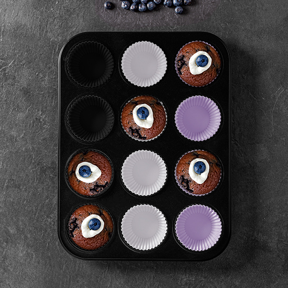 Muffin-Backform mit Silikonförmchen