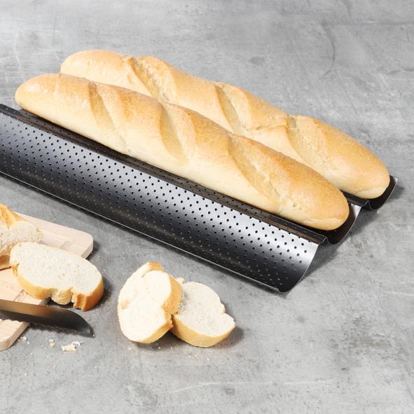 Baguetteblech mit 3 Mulden