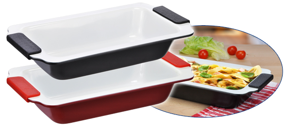 Auflaufform mit Silikongriffen