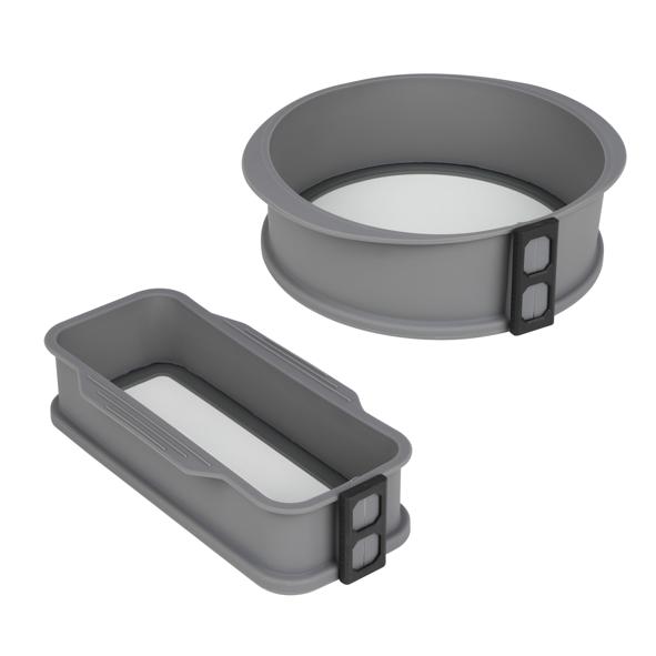 Silikonbackform mit Glasboden, anthrazit