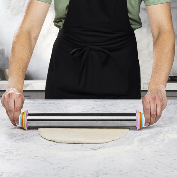 Teigrolle mit Abstandsringen, 43cm