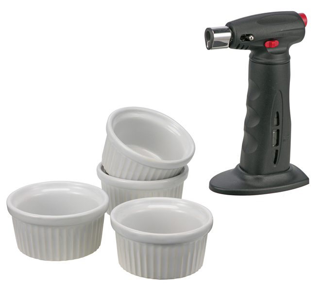 Mini-Flambiergerät mit 4 Förmchen