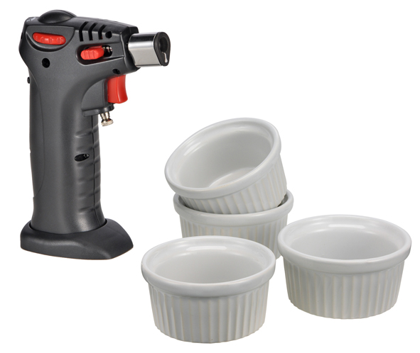 Mini-Flambiergerät mit 4 Förmchen