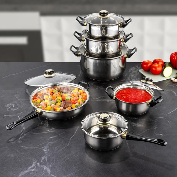 Kochtopf-Set 12tlg. aus Edelstahl