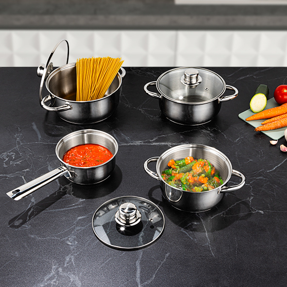 Kochtopf-Set 7-tlg. aus Edelstahl