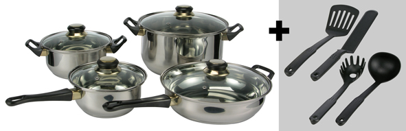 Kochtopfset 12-tlg aus Edelstahl