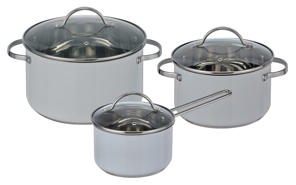 Kochtopfset aus Edelstahl,