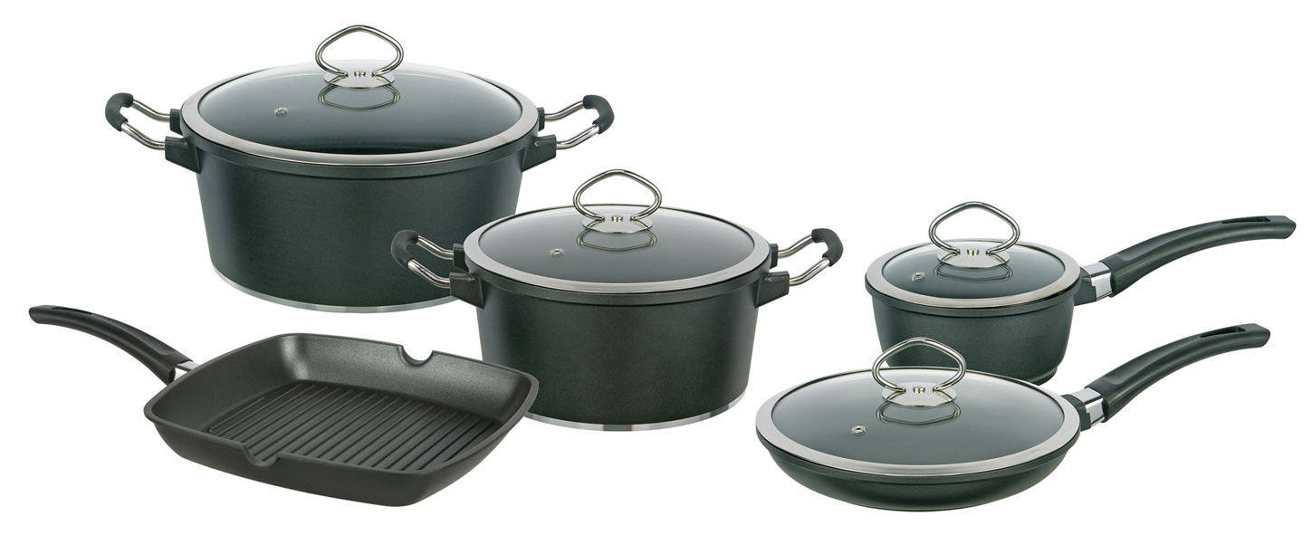 Aluguss-Kochtopf-Set 9-tlg