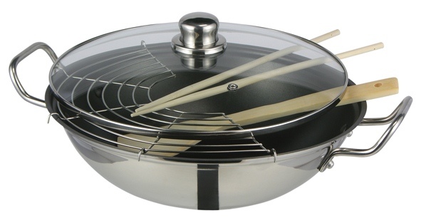Edelstahl-Wok 5 tlg.