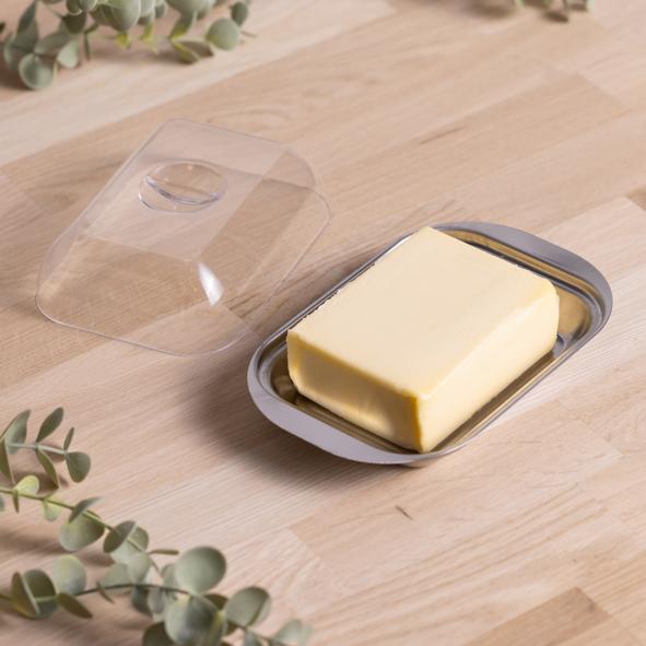 Butterdose aus Edelstahl