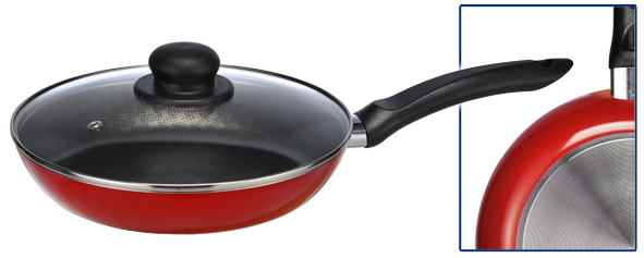 Alu-Pfanne 24cm m. Glasdeckel "Dolomiti"