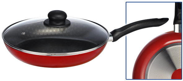 Alu-Pfanne 28cm m. Glasdeckel "Dolomiti"