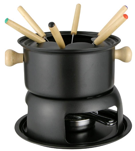 Fondue aus Metall 11tlg. - 6 Fondue-