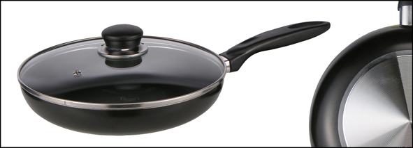 Aluminium-Pfanne 24 cm mit Glasdeckel