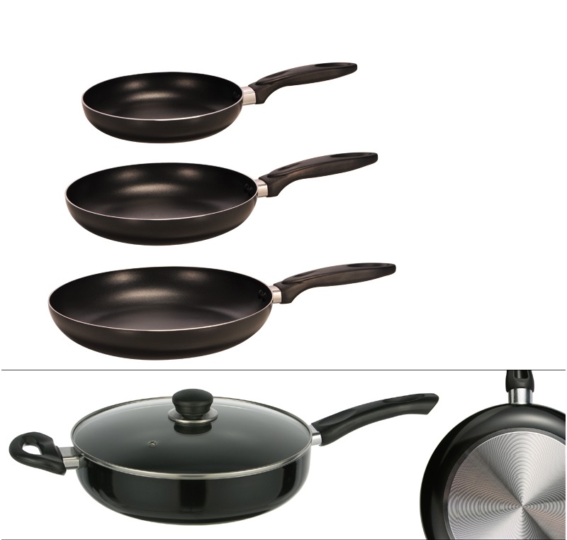 Aluminium-Pfannen sortiert