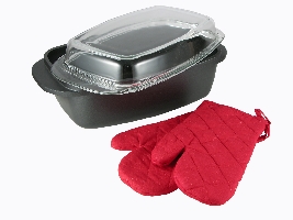 Aluguss-Bräter 6ltr. mit Glasdeckel