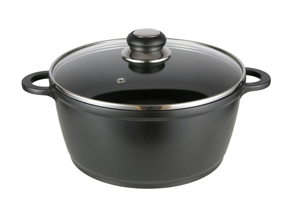 Aluguss-Kochopf 24cm mit Glasdeckel