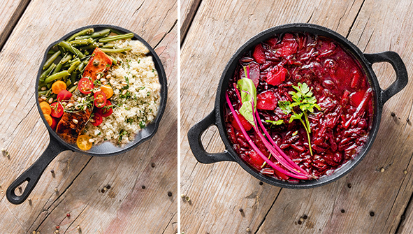 Mischkarton Gusseisen Servierpfannen