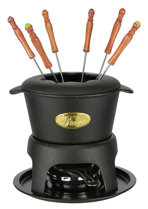 Fondue-Set 11tlg. aus Gusseisen in