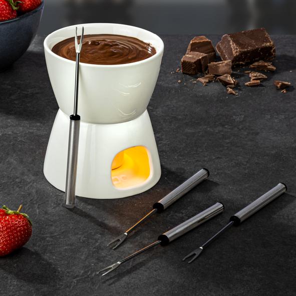 Schokoladen Fondue-Set aus Porzellan