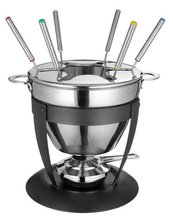Fondue-Set aus Edelstahl 10-tlg.