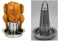 Hähnchengriller aus Metall in schwarz