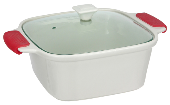 Auflaufform aus Steingut, eckig