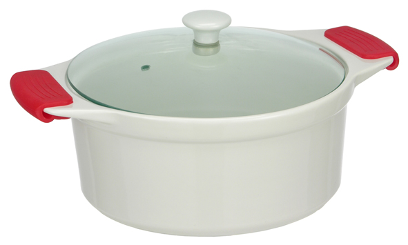 Auflaufform aus Steingut, rund