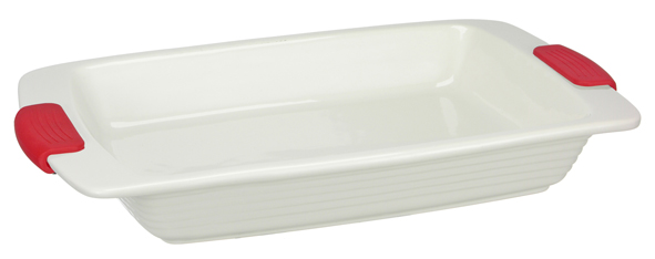 Auflaufform aus Steingut, eckig