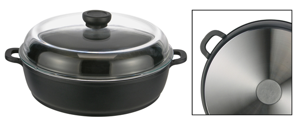 Aluguss-Schmorkasserolle /Servierpfanne