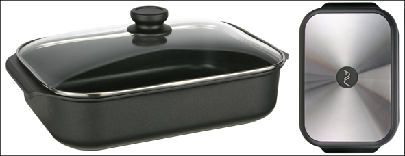 Aluguss-Bräter mit Glasdeckel