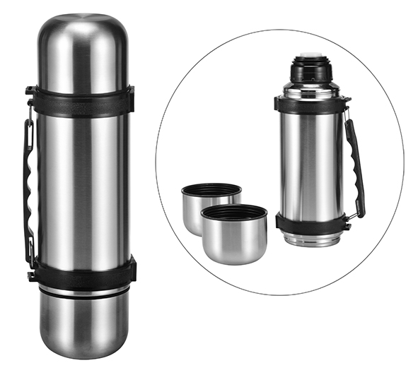 Isolierflasche mit 2 Bechern