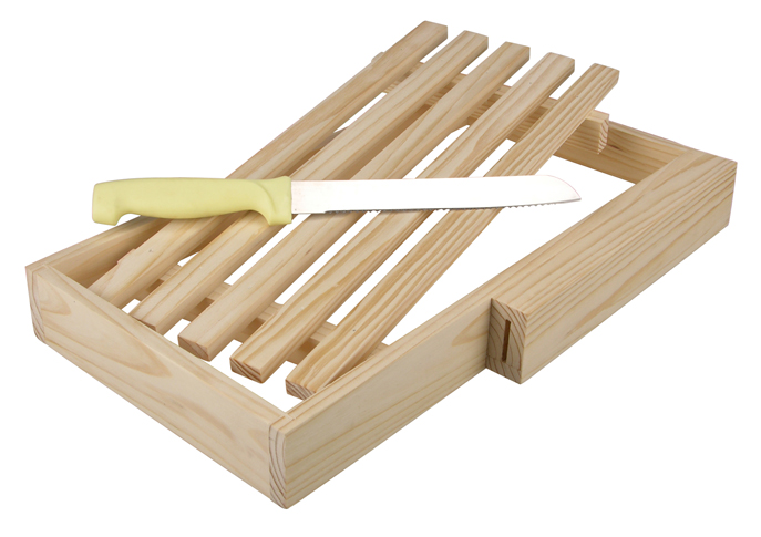 Brotschneidetablett aus Holz inkl.